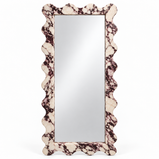 Viola Wavy Marble Mirror