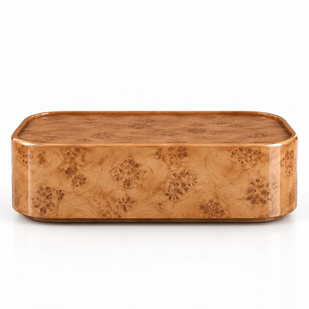 Maple Rounded Burl Wood Coffee Table